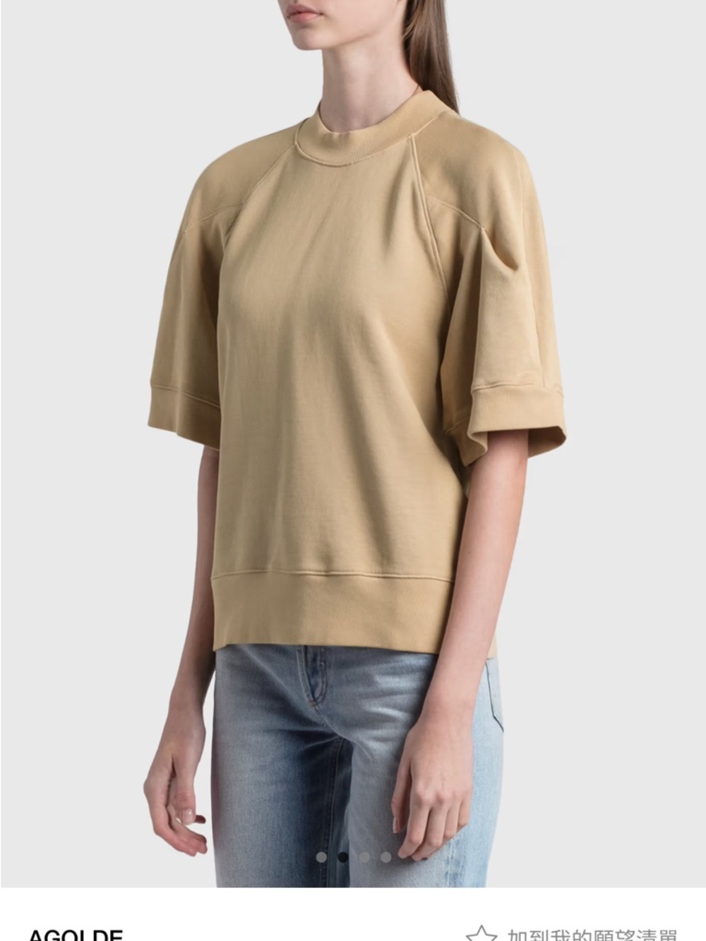 Agolde The Round Shoulder Short Sleeve Sweatshirt